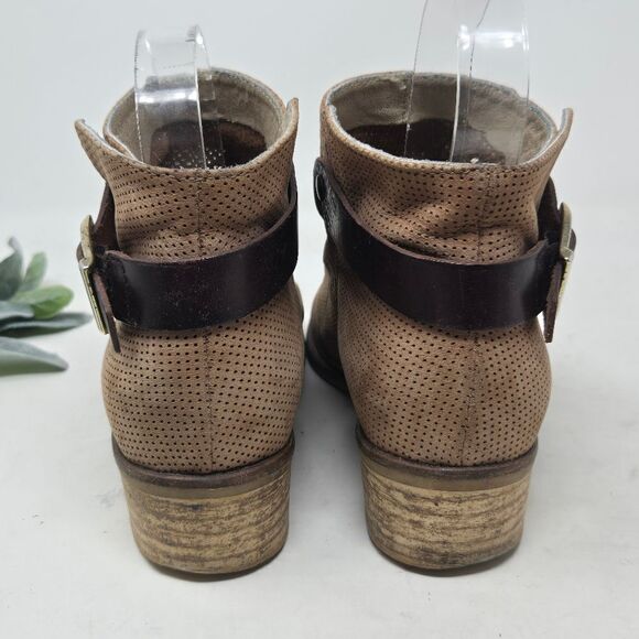 TOSCA BLU Perforated Booties Mesh Tawny Brown Suede Women’s Shoe EU 37 - Picture 5 of 12